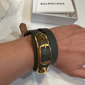 Balenciaga leather cuff bracelet